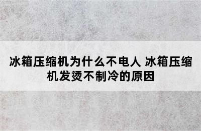 冰箱压缩机为什么不电人 冰箱压缩机发烫不制冷的原因